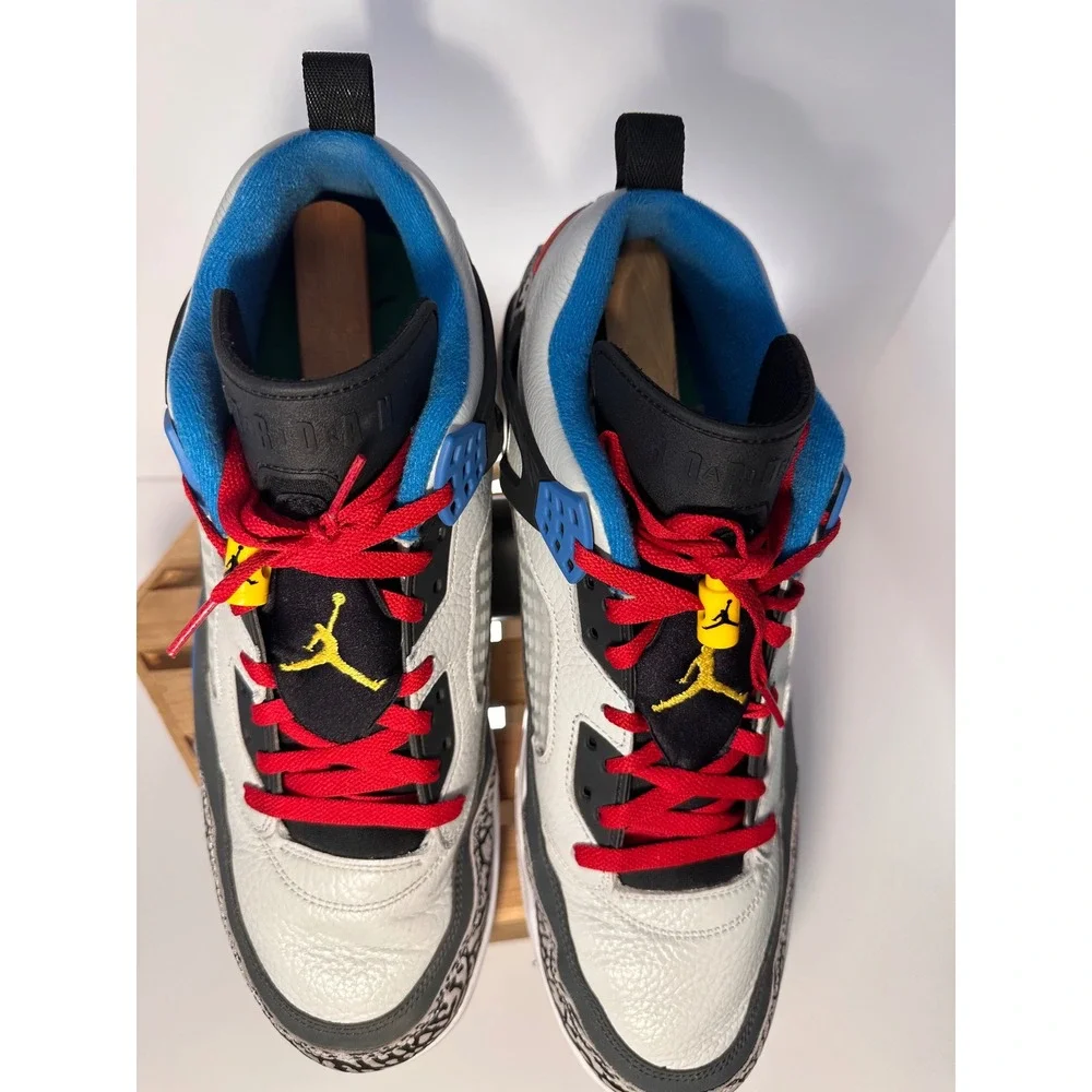 Jordan Spizike White Cement Blue Red Yellow 315371-132 Mens Basketball Shoes